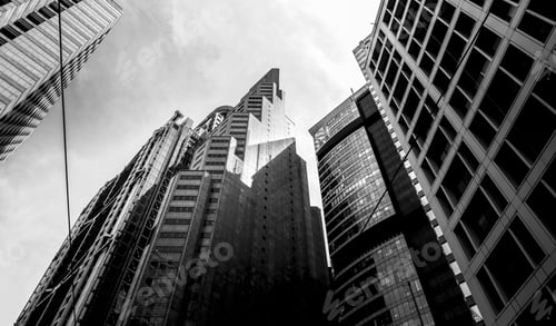 Preview: Commercial Building In Hong Kong With B&W Color