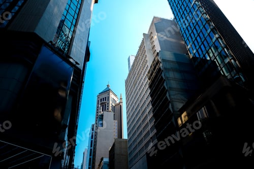 Preview: Bottom Up View Of Modern Office Building In Hong Kong