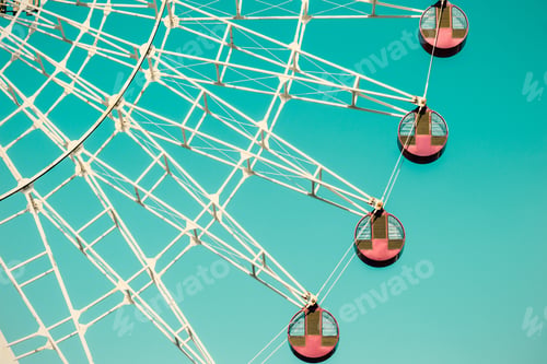 Preview: Amusement Park Ferris Wheel In The Blue Sky