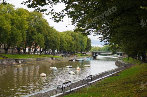 Preview: Banks Of The River Aura, A Popular Tourist Attraction In Turku During The Summer Months