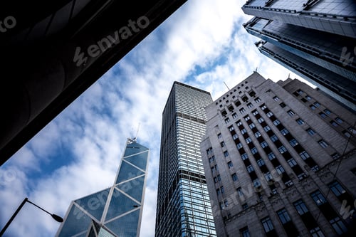 Preview: Modern Office Buildings Close Up In Sunlight