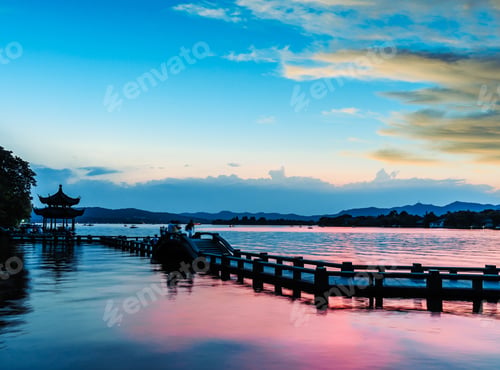 Preview: Beautiful Hangzhou West Lake Scenery At Sunset