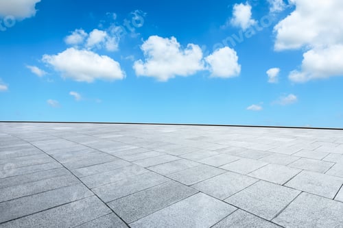 Preview: Empty Square Floor And Beautiful Sky Clouds Landscape