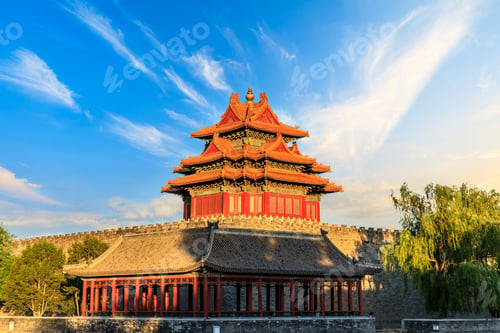 Preview: Watchtower Of Forbidden City At Sunset,Beijing,China