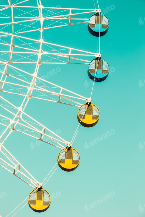 Preview: Amusement Park Ferris Wheel In The Blue Sky