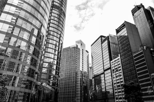 Preview: Commercial Building In Hong Kong With B&W Color