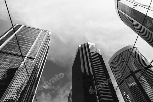 Preview: Modern Office Building Detail, Glass Surface With B&W Color