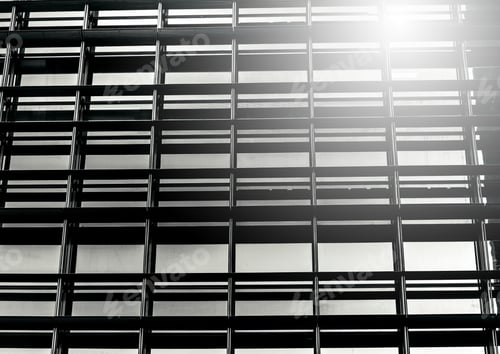 Preview: Modern Commercial Building Close Up ; Black And White Style