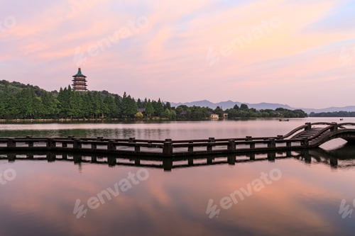 Preview: Beautiful Hangzhou West Lake Landscape At Sunset