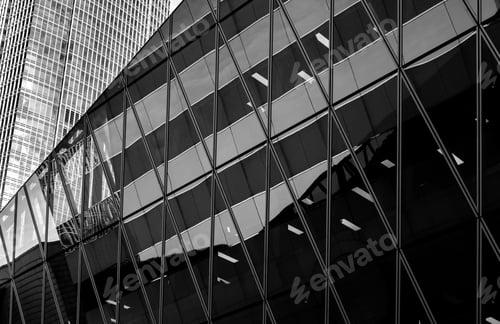 Preview: Office Buildings Stretch Up To The Sky With B&W Color