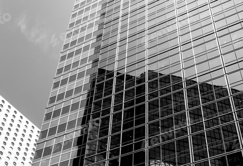 Preview: Windows Of Business Building In Hong Kong With B&W Color