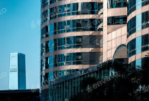 Preview: Modern Office Building Detail At Hong Kong, Glass Surface