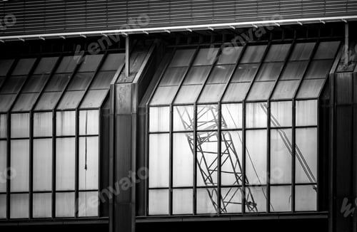 Preview: Office Building Exterior, Modern Architecture, Close Up With Black And White Color