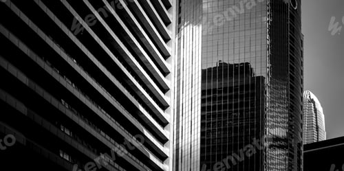 Preview: Windows Of Business Building In Hong Kong With B&W Color