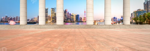 Vista previa: City Square Floor And Modern Commercial Building Scenery In Shanghai