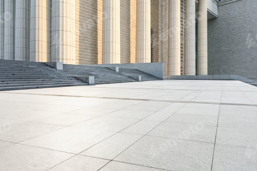 Preview: Empty Square Floor And Modern Architecture Scenery