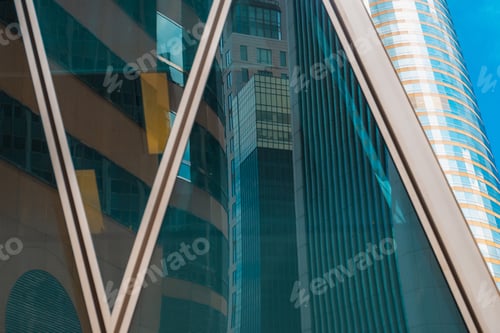 Preview: Bottom Up View Of Modern Office Building In Hong Kong
