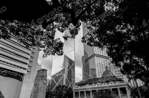 Preview: Commercial Building In Hong Kong With B&W Color