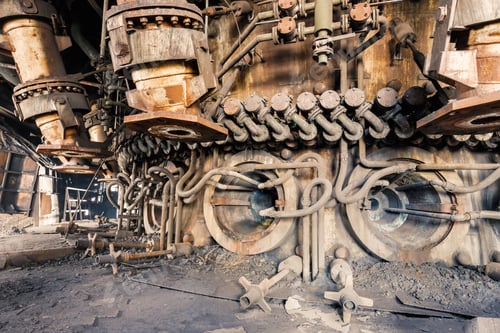 Preview: Abandoned Old Industrial Equipment Scene In Steel Mills