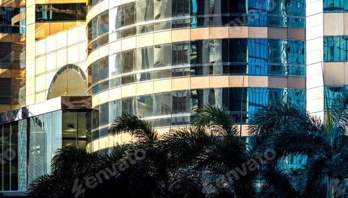 Preview: Modern Office Building Detail At Hong Kong, Glass Surface