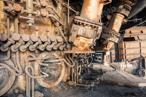 Preview: Abandoned Old Industrial Equipment Scene In Steel Mills