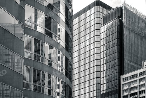 Preview: Commercial Building In Hong Kong With B&W Color