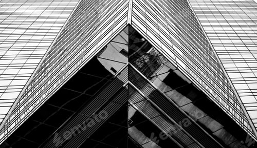 Preview: Windows Of Commercial Building In Hong Kong With B&W Color