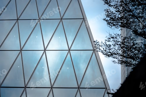 Preview: Modern Office Building Close Up In Sunlight