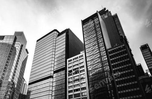 Preview: Modern Office Building Detail, Glass Surface With B&W Color