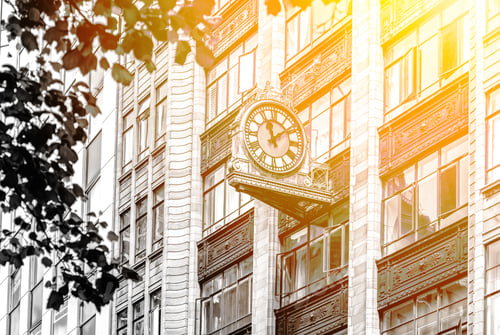 Preview: Modern Office Building Close Up In Sunlight