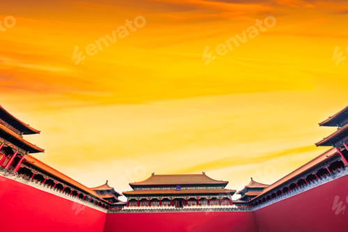 Preview: Famous Forbidden City At Sunset,Beijing,China