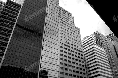 Preview: Commercial Building In Hong Kong With B&W Color