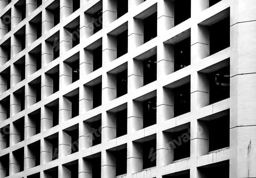 Preview: Windows Of Business Building In Hong Kong With B&W Color