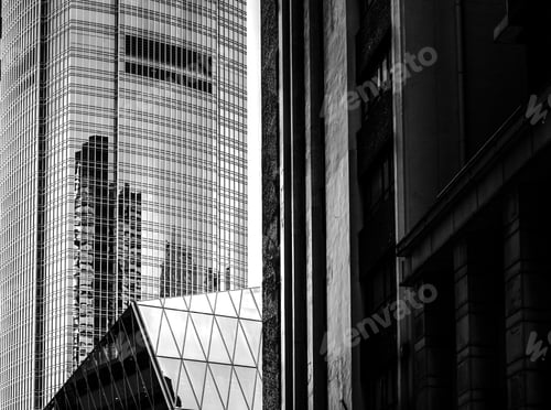Preview: Commercial Building In Hong Kong With B&W Color