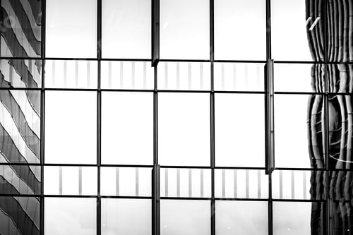 Preview: Windows Of Business Building On Black And White Color