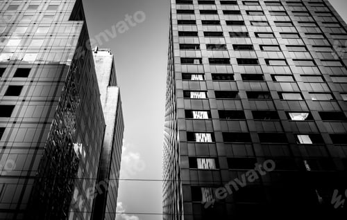 Preview: Windows Of Business Building In Hong Kong With B&W Color