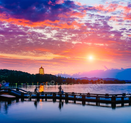 Preview: Beautiful Hangzhou West Lake Scenery At Sunset