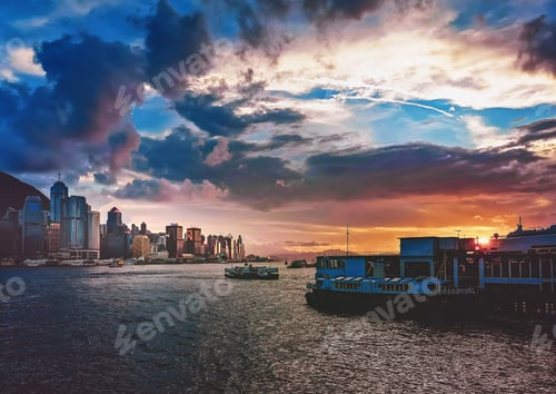 Preview: Hong Kong Harbour View With Sunlight