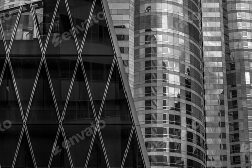 Preview: Modern Office Building Close Up With B&W Color