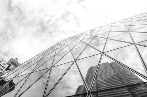 Preview: Hong Kong Modern Office Building With B&W Color