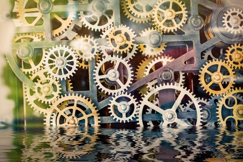 Preview: Clock Gear Set Reflection In The Water