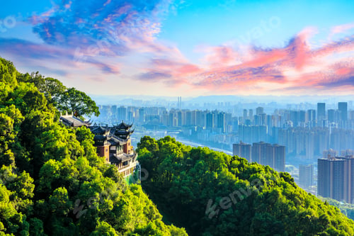 Preview: Temple Architecture And City Skyline In Chongqing,China.