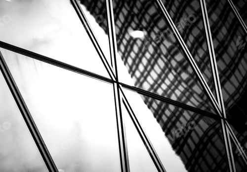 Preview: Windows Of Business Building On Black And White Color