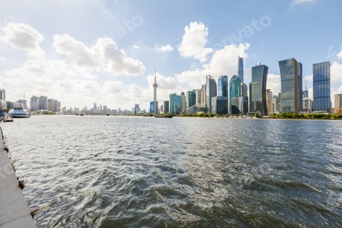 Preview: Shanghai Skyline With Modern Urban Skyscrapers At Dusk