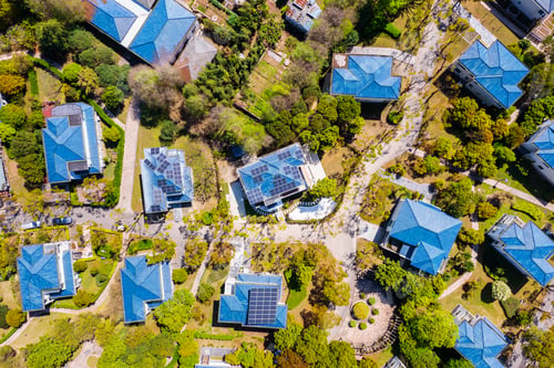 Preview: Aerial View Of Residential Buildings In The Suburbs.