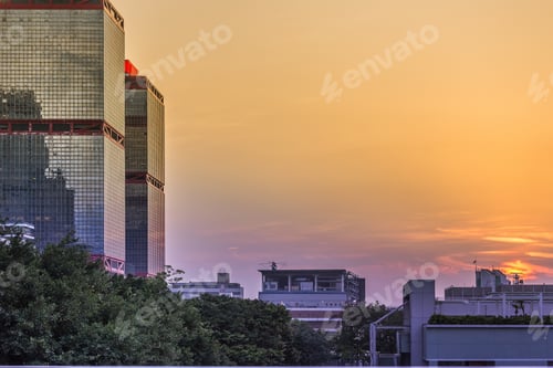 Preview: Hong Kong City View With Sunlight