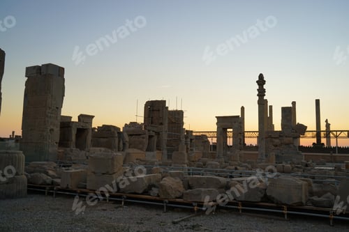Preview: Sunset At Persepolis, Whose Magnificent Ruins Rest At The Foot Of Kuh-E Rahmat (Mountain Of Mercy)