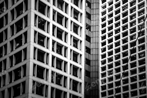 Preview: Windows Of Business Building With B&W Color
