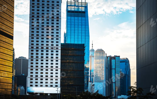 Preview: Hong Kong Commercial Building Close Up