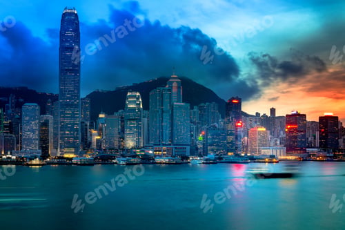 Preview: Hong Kong Harbor View At Night